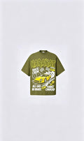 Olive green race crew tee